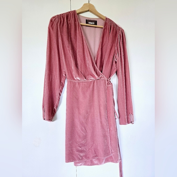 Reformation Silk Velvet Chrissy Mini Dress in Pink Size M